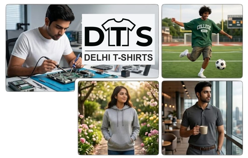 Bulk plain cotton, polyester, polo and oversized T-shirts manufacturer, wholesaler and supplier in Delhi NCR.