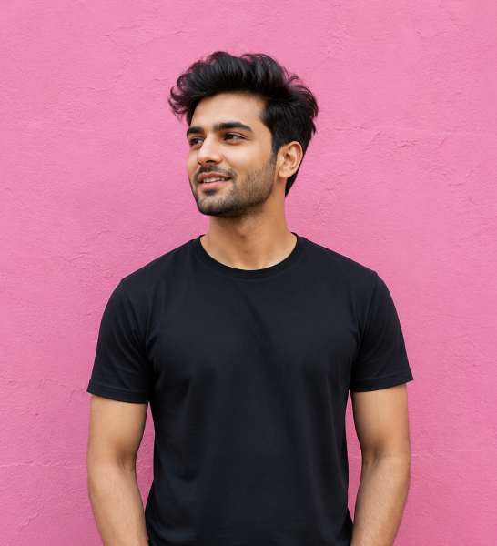 Plain round neck cotton T-shirt manufacturer, wholesaler and supplier for bulk orders in Delhi NCR.