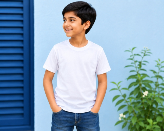 Plain kids T-shirts for bulk wholesale orders and customization